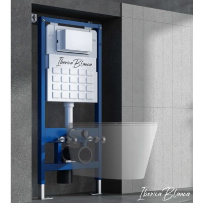 Инсталляционная система IBERICA BLANCA комплект 2в1  (инсталляция, кнопка смыва хром)